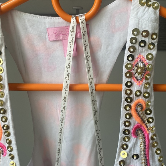 Lily pulitzer white crinkle tunic/ dress small - Picture 3 of 6